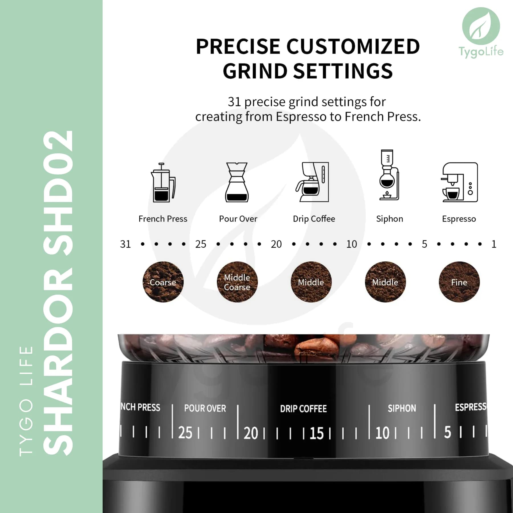 SHARDOR ELECTRIC ADJUSTABLE COFFEE GRINDER CANONICAL BURR