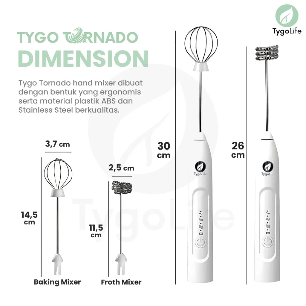 TYGO TORNADO 2IN1 MILK FROTHER EGG BEATER HAND MIXER
