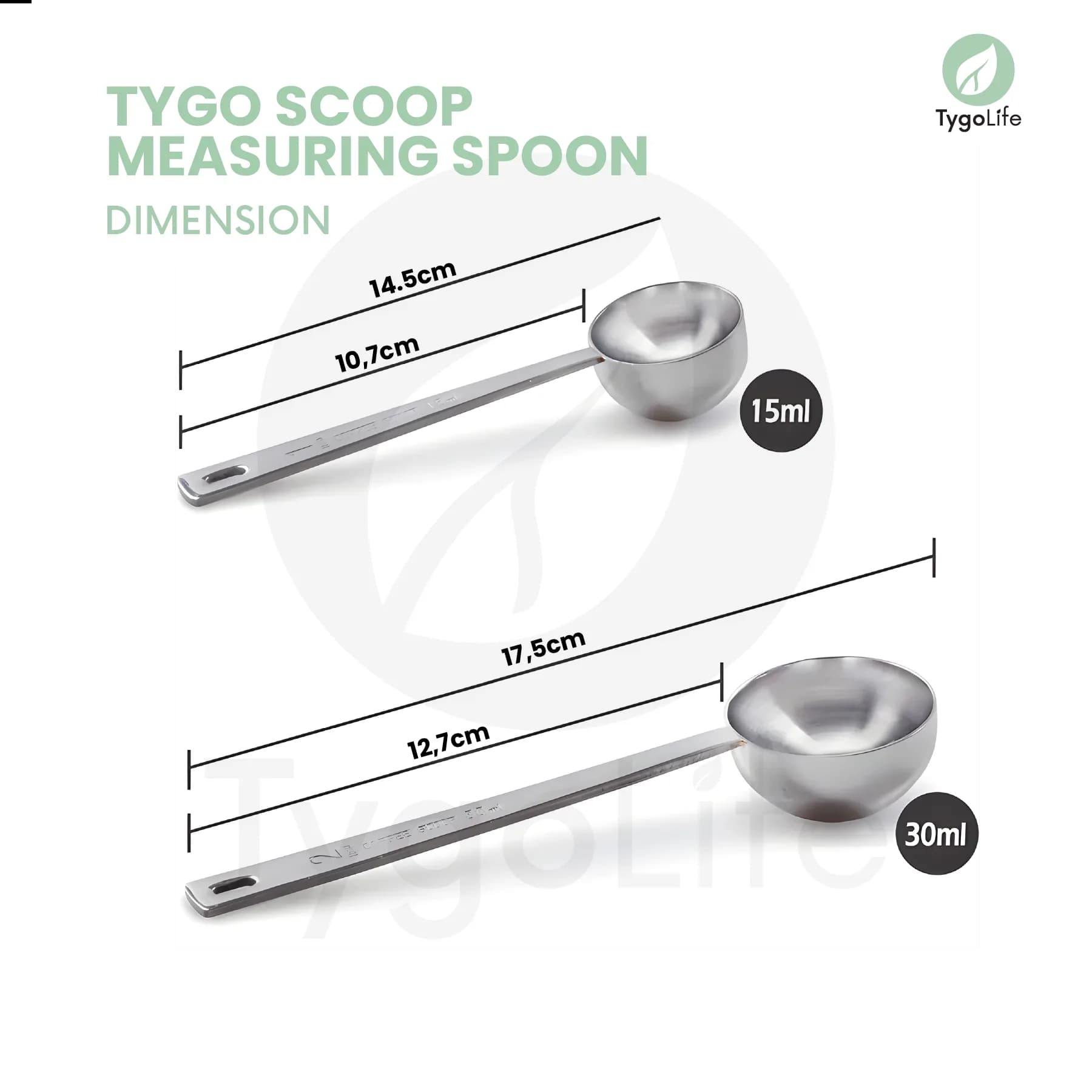 TYGO SCOOP MEASURING SPOON STAINLESS STEEL COFFEE SENDOK TAKAR