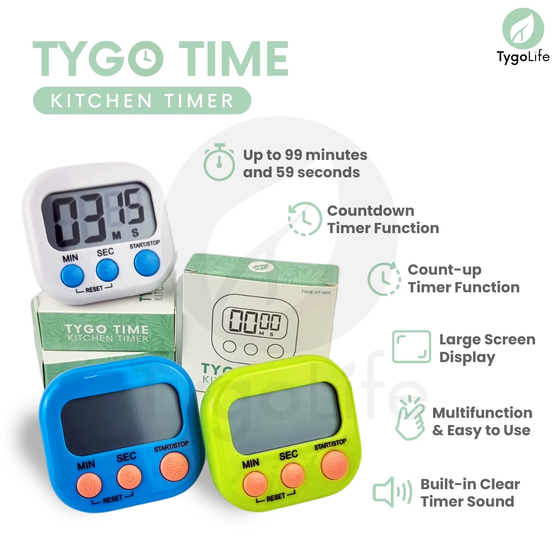 TYGO TIME DIGITAL KITCHEN TIMER DAPUR ALARM
